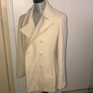 Calvin Klein white pea coat in size 6